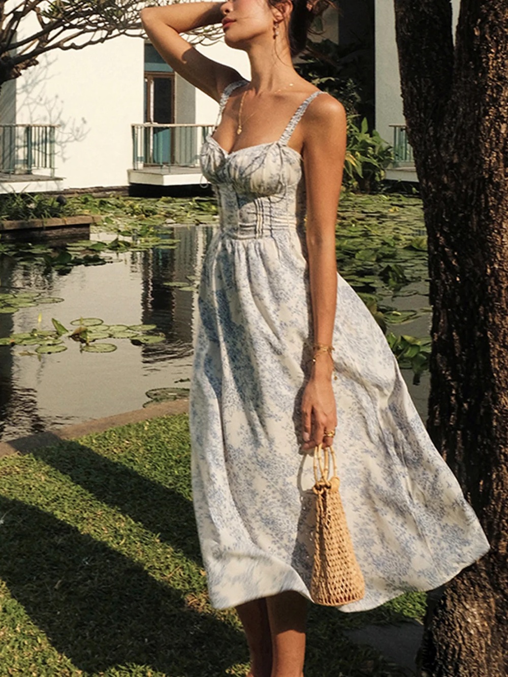 132 Sapphire Garden Floral Cami Midi Dress - Picture 6 of 6